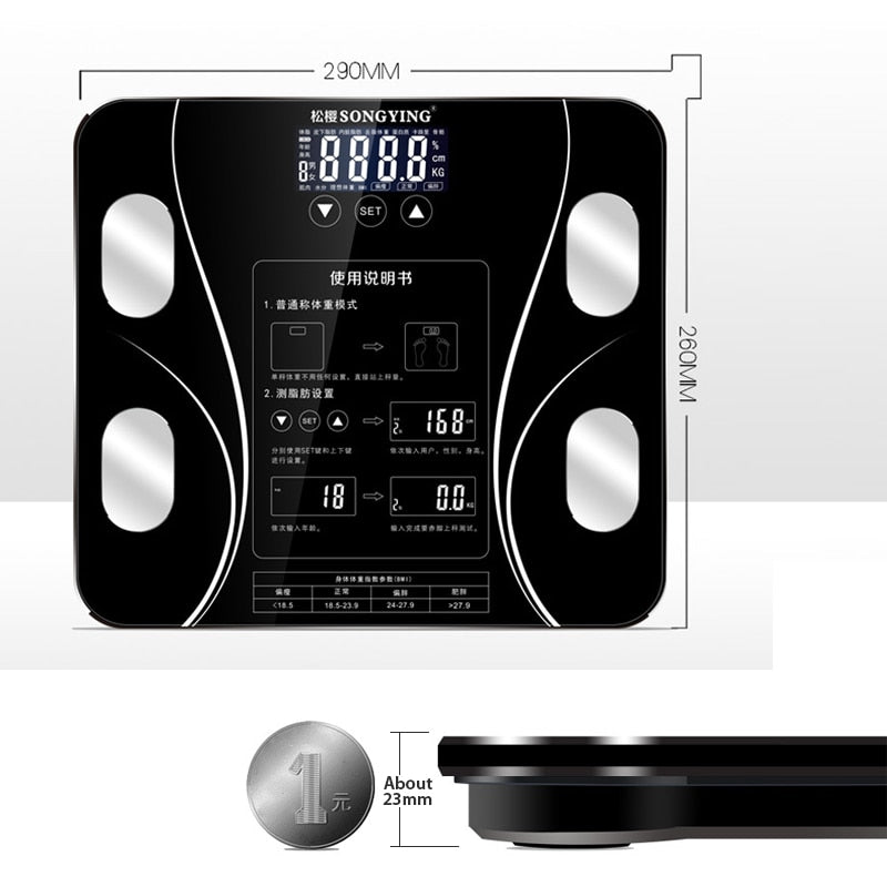 Bathroom Body Fat BMI Scale - Wellness, Health & Fitness