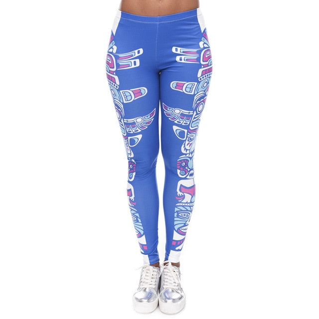 Aztec Round Ombre Printing Leggings - Wellness, Health & Fitness