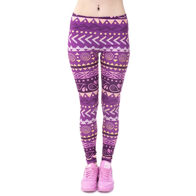 Aztec Round Ombre Printing Leggings - Wellness, Health & Fitness