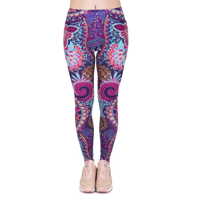 Aztec Round Ombre Printing Leggings - Wellness, Health & Fitness