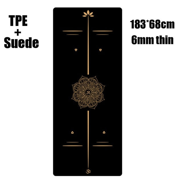 183X68cm 6mm Suede TPE Yoga Mat - Wellness, Health & Fitness